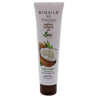 Biosilk Silk Therapy With Organic Coconut Oil Curl Cream - Adds Incredible Shine - 5 Oz