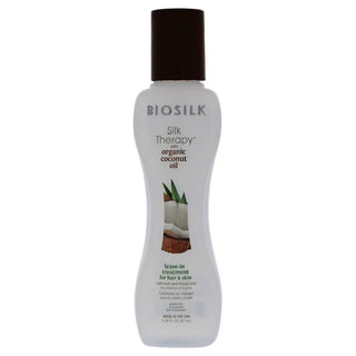 Biosilk Silk Therapy With Coconut Oil Leave-In Hair Treatment - Controls Frizz - 2.26 Oz