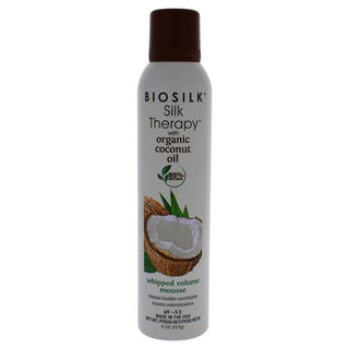 Biosilk Silk Therapy With Coconut Oil Whipped Volume Mousse - Moisturizes Hair And Scalp - 8 Oz