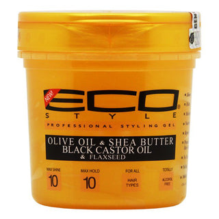 Eco Style Gel -Olive Oil and Shea Butter Black Castor Oil and Flaxseed by Ecoco for Unisex-1.6oz Gel