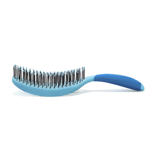 Curved and Vented Detangling C Brush - Blue by NuWay 4Hair - 1 Pc Hair Brush