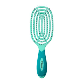 Circular Venting Detangling C Brush - Aqua by NuWay 4Hair - 1 Pc Hair Brush