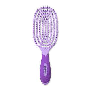 Circular Venting Detangling C Brush - Purple by NuWay 4Hair - 1 Pc Hair Brush