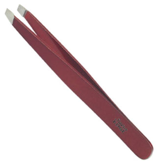 Satin Edge Slant Tip Tweezer - Red - 1 Pc