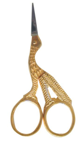 Satin Edge Stork Scissors - Gold - 1 Pc