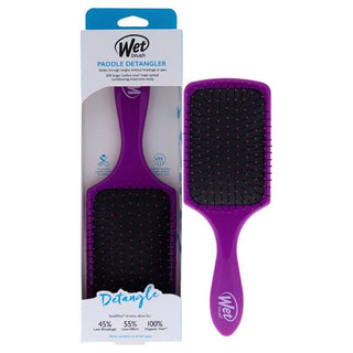 Wet Brush Paddle Detangler Brush - IntelliFlex Bristles - Heat Resistant - Purple - 1 Pc Hair Brush