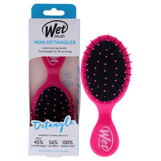 Wet Brush Mini Detangler Brush - Compact Design - Travel Friendly - Pink - 1 Pc Hair Brush