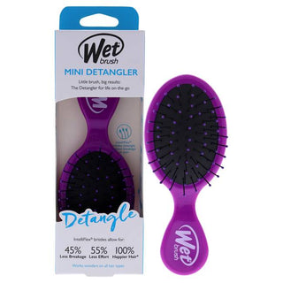 Wet Brush Mini Detangler Brush - Compact Design - Travel Friendly - Purple - 1 Pc Hair Brush