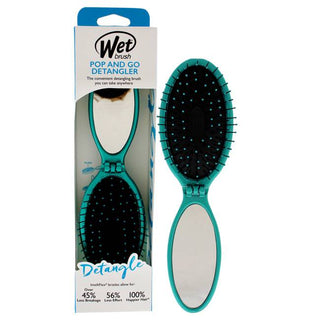 Wet Brush Pop And Go Detangler Brush - Versatile, Ultra-Soft Bristles - Teal - 1 Pc Hair Brush