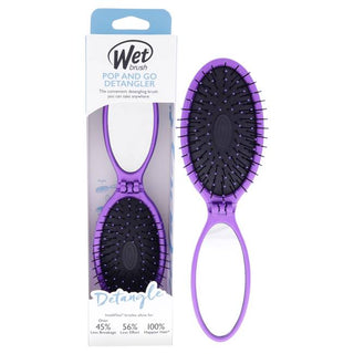 Wet Brush Pop And Go Detangler Brush - Versatile, Ultra-Soft Bristles - Purple - 1 Pc Hair Brush