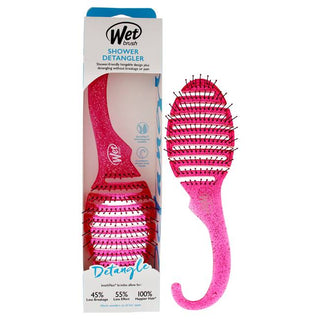 Wet Brush Shower Detangler Brush - Soft IntelliFlex Bristles - Pink Glitter - 1 Pc Hair Brush