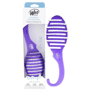 Wet Brush Shower Detangler Brush - Soft IntelliFlex Bristles - Purple Glitter - 1 Pc Hair Brush