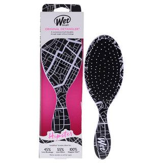 Wet Brush Original Detangler Hipster Brush - Loosens Knots - Street Map - 1 Pc Hair Brush