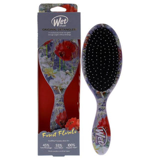 Wet Brush Original Detangler Forest Florals Brush - Gentle On Hair - Grey Poppies - 1 Pc Hair Brush