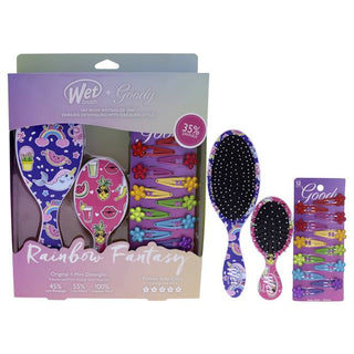 Wet Brush Rainbow Fantasy Goody Kit - Ultra-Soft IntelliFlex Bristles - Minimizes Pain - 3 Pc Kit