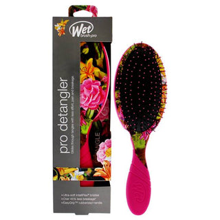 Wet Brush Pro Detangler Brush Hyper Floral - Lessens Hair Breakage - Pink - 1 Pc Hair Brush