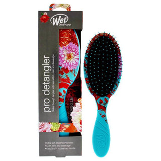 Wet Brush Pro Detangler Brush Hyper Floral - Lessens Hair Breakage - Teal - 1 Pc Hair Brush