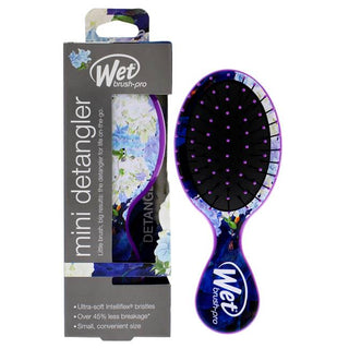 Wet Brush Pro Mini Detangler Brush Hyper Floral - Lessens Hair Breakage - Purple - 1 Pc Hair Brush