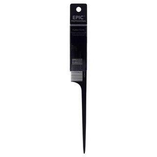 Wet Brush Epic Professional Carbon Tail Comb - Lightweight - Rounded Teeth - Black - 1 Pc Hair Comb