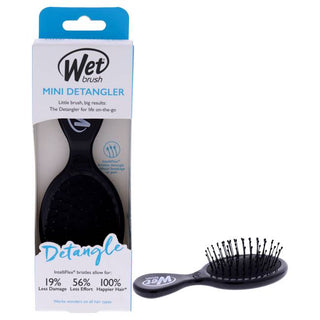 Wet Brush Mini Detangler Brush - Intelliflex Bristles - Travel Friendly - Black - 1 Pc Hair Brush