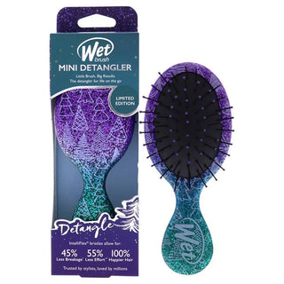 Wet Brush Mini Detangler Winter Glitter Brush - Travel Friendly - Holiday Trees - 1 Pc Hair Brush