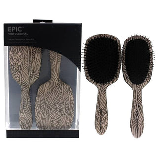 Wet Brush Pro Epic Deluxe Detangler And Shine Kit - Shiny, Smooth And Tangle-Free - 2 Pc Hair Brush