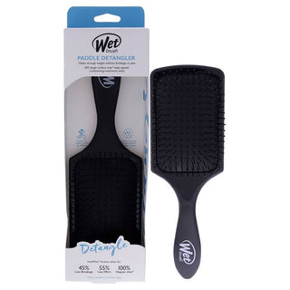 Wet Brush Paddle Detangler Brush - Ideal For Dry Damp Hair, Detangles - Black - 1 Pc Hair Brush