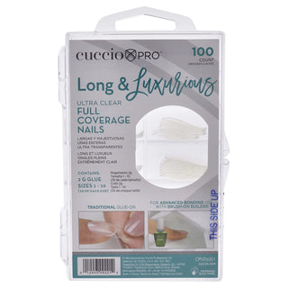 Cuccio Pro Long And Luxurious Full Coverage Nail Tips - Ultra Clear - 100 Count