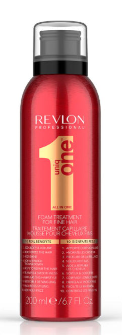 Revlon Professional - UniqOne Fine Hair Foam Treatment - Heat Protection - Controls Frizz - 300 Ml