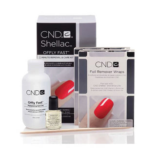 CND Offly Fast Nail Color Removal & Care Kit - Removable Gels And Acrylic Tips - 5 Pc Kit