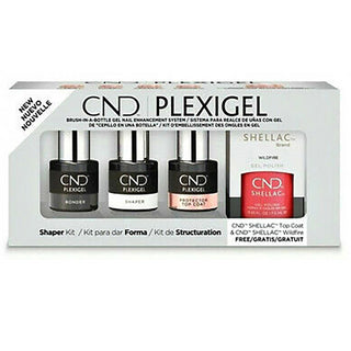 CND Plexigel Shaper Building Gel Kit  - Up To 3 Weeks Of Strength, Length, And Shape  - 5 Pc Kit