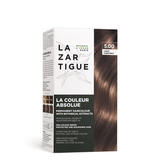 Lazartigue La Couleur Absolue Permanent Hair Color - No Ammonia - 5.00 Light Chestnut - 4 Pc Kit