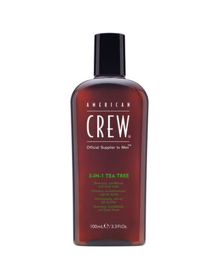 American Crew 3-In-1 Tea Tree, All-In-One Shampoo, Conditioner, And Body Wash - 3.3 Oz