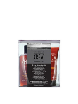 American Crew Travel Grooming Kit - Essentials To Cleanse And Condition Hair And Skin - 4 Pc Kit