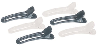 Marianna Shorties Section Hair Clips - Ideal For Sectioning Hair - Lightweight - White-Black - 6 Pc