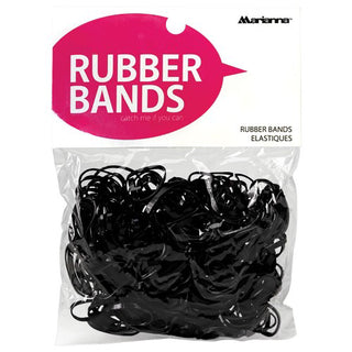 Marianna Rubber Bands - Hair Ties - Ideal For Securing Braids And Ponytails - Black - 250 Pc