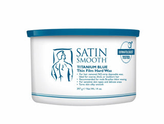 Satin Smooth Titanium Blue Thin Film Hard Wax - 14 Oz