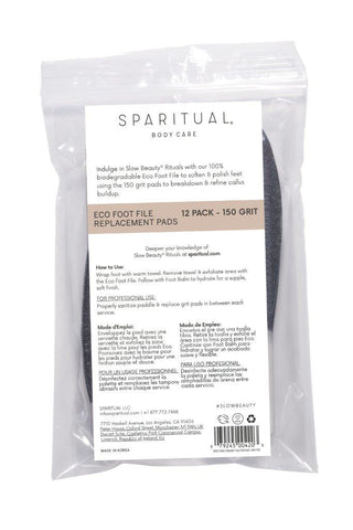 SpaRitual Eco-Foot File Replacement Pads 150 Grit (12 Pk) - Soften And Polish Feet - Reuse - 1 Pc