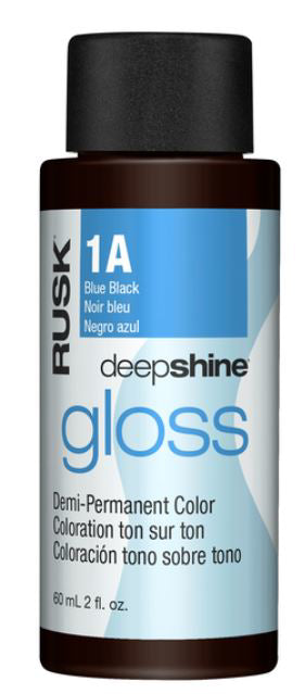 RUSK Deepshine Gloss Demi-Permanent Color - Blue Black 1A - 2 Oz