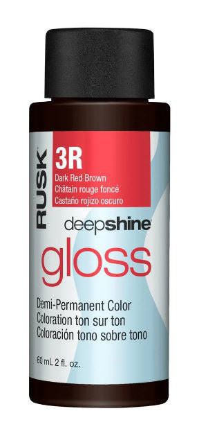 RUSK Deepshine Gloss Demi-Permanent Color - Dark Red Brown 3R - 2 Oz