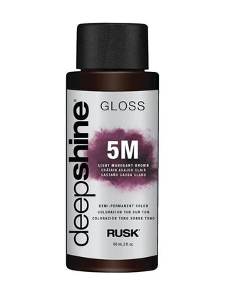 RUSK Deepshine Gloss Demi-Permanent Color - Light Mahogany Brown 5M - 2 Oz