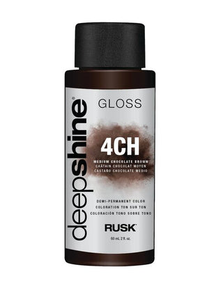 RUSK Deepshine Gloss Demi-Permanent Color - Medium Chocolate Brown 4CH - 2 Oz