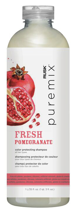 RUSK Puremix Color Protecting Shampoo All Hair Types - Fresh Pomegranate - 35 Oz