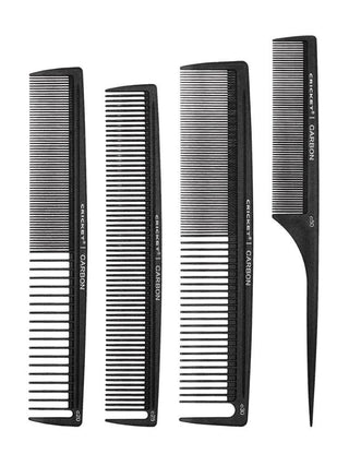 Cricket Carbon Comb Stylish 4-Pack Set - 4 Pc Set